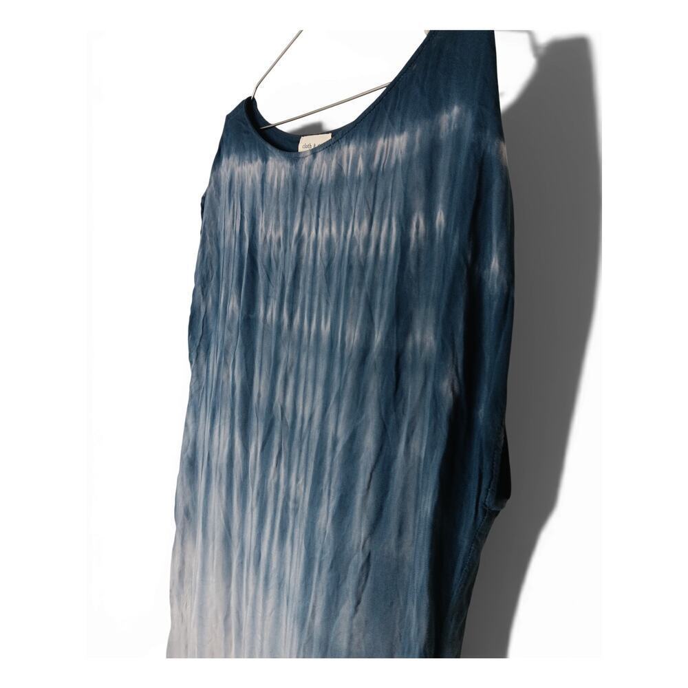 Cloth & Stone Blue Ombre Tie Dye Maxi Tank Dress L Oversized Made USA Boho - Picture 5 of 15